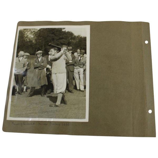 Bobby Jones, Henry Cotton, Leo Diegel & others Photos on Large Album Page - Henry Cotton Collection