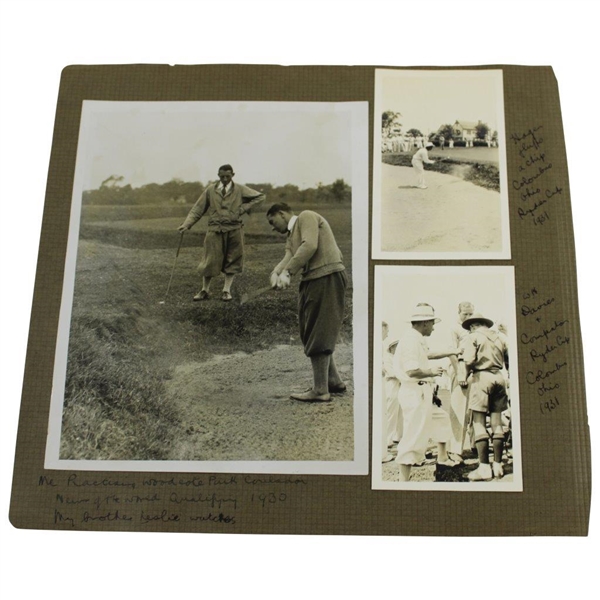 1931 Ryder Cup with 1930 McEwan  Photos on Large Album Page - Henry Cotton Collection