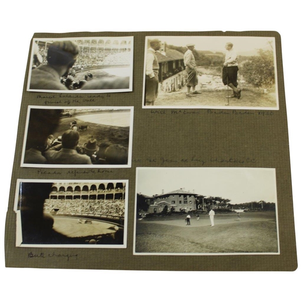 1931 Ryder Cup with 1930 McEwan  Photos on Large Album Page - Henry Cotton Collection