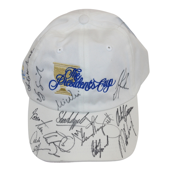 Gary Player's Personal The President's Cup Team Signed White Hat JSA ALOA