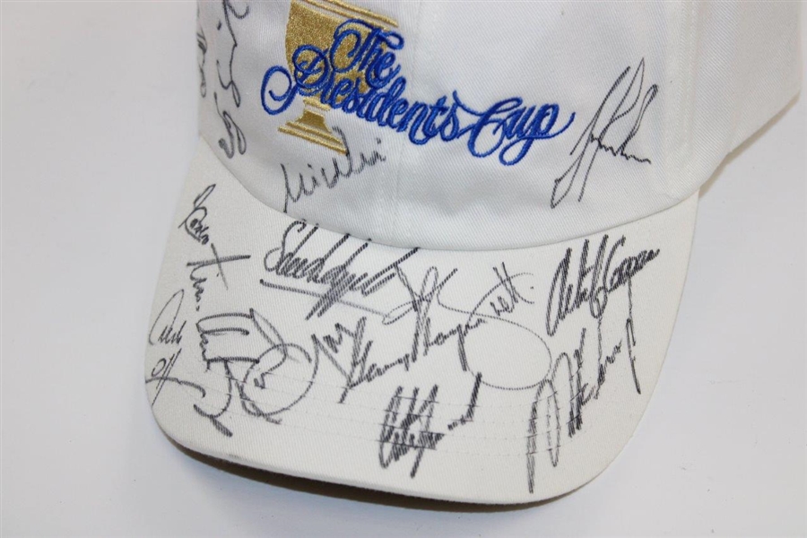 Gary Player's Personal The President's Cup Team Signed White Hat JSA ALOA