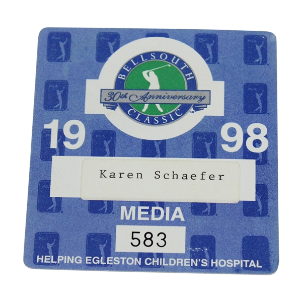 1998 BellSouth Classic 30th Anniversary Media Badge #583 - Karen Schaefer