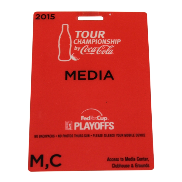 2015 Tour Championship by Coca-Cola FedEx Cup Playoffs Media Badge Belonging to Phil Schaefer