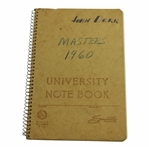John Derrs Personal 1960 Masters Tournament Notebook - Arnold Palmer Winner