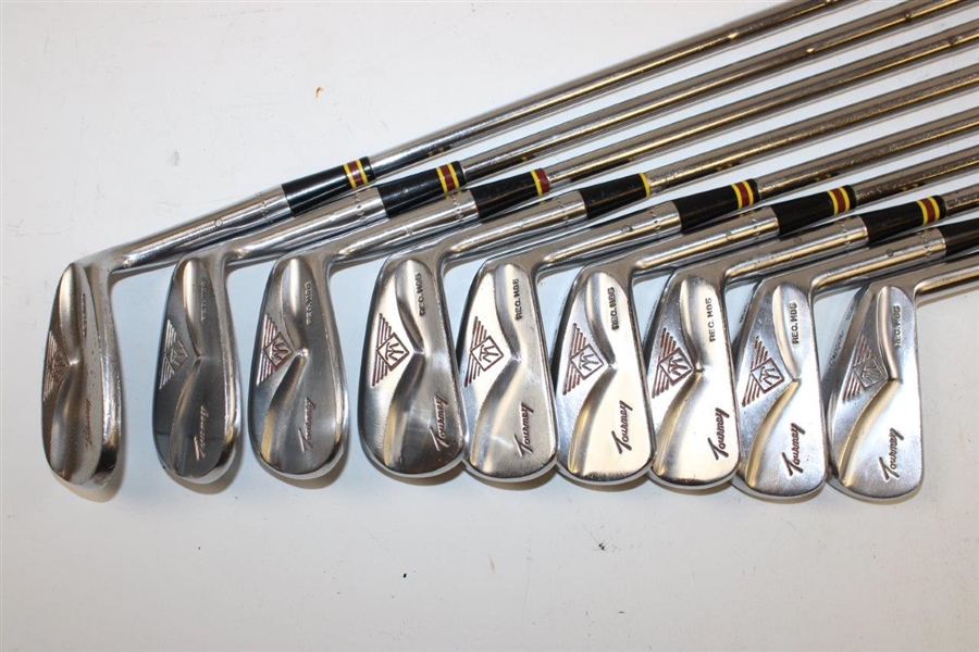 Macgregor M75 Woods & M85 Irons Woods 1-2-3-4 Irons 2-9 With 11 Iron/ Wedge # M-89 Never Refinished, Circa 1952  Eye-O-Matic Muscle Rack Original Leather Grips Have Been In Storage For The Last 45 Ye