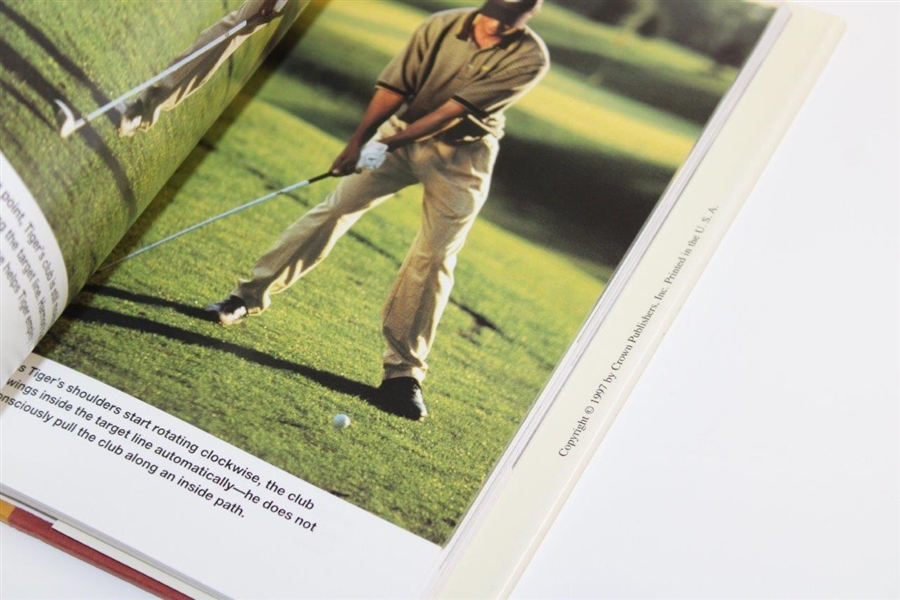 Two (2) B&W Art Renderings of Tiger Woods with 'The Tiger Woods Way' Book - John Andrisani Collection