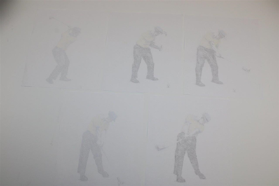 Jack Nicklaus Five (5) Swing Sequence by Illustrator Shu Kuga - John Andrisani Collection