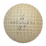 Circa 1890s Z Hutchison 27 Golf Ball Line Cut Gutty Golf Ball - Size 27 - Roberto Collection