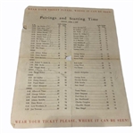 1948 Masters Tournament Pairing Sheet