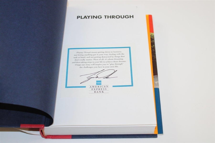 Tiger Woods Signed 'Playing Through'  Book on Dust Jacket JSA Letter