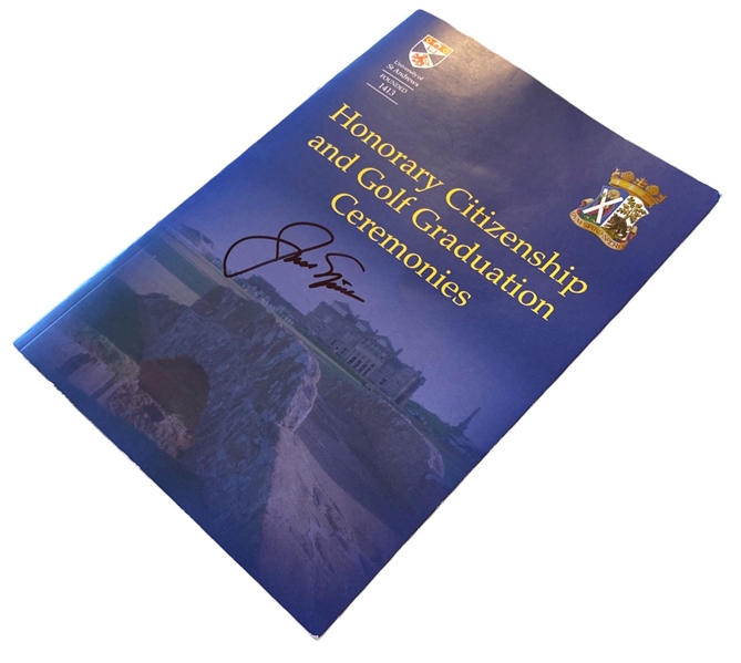 Jack Nicklaus Signed St Andrews Honorary Citizenship and Golf Graduation Ceremonies Program - 7/12/22!