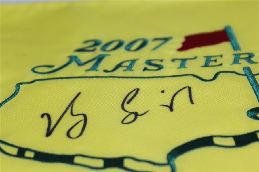 Vijay Singh Signed 2007 Masters Embroidered Flag JSA ALOA