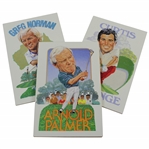 Arnold Palmer, Curtis Strange, and Greg Norman caricature notepads