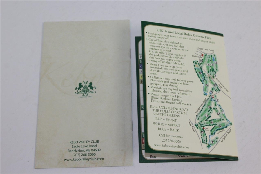 The Spirit of Kebo' Kebo Valley Club History Book 1888-1988 , Scorecard, & Booklet