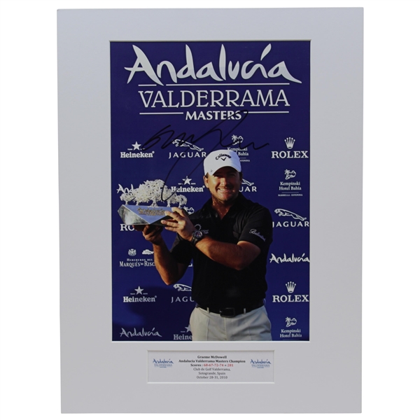 Graeme McDowell Signed Andalucia Masters Photo Matted Display JSA ALOA