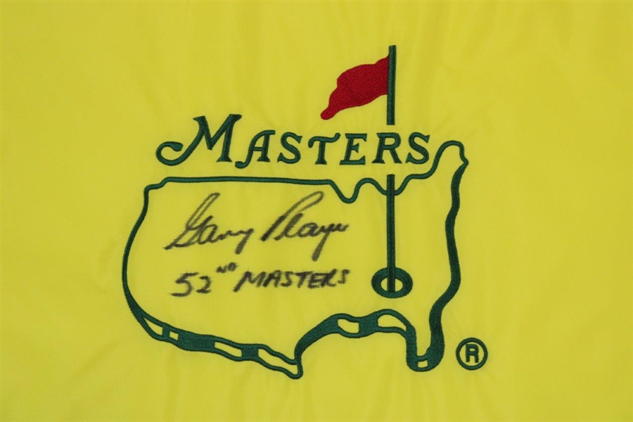 Gary Player Signed Undated Masters Embroidered Flag with '52nd Masters' JSA ALOA
