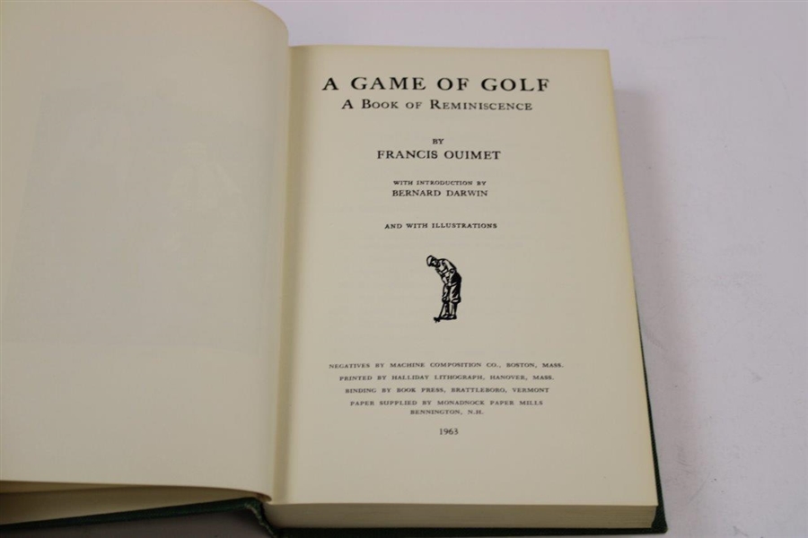 Francis Ouimet Signed 1963 'A Game of Golf' Book JSA ALOA