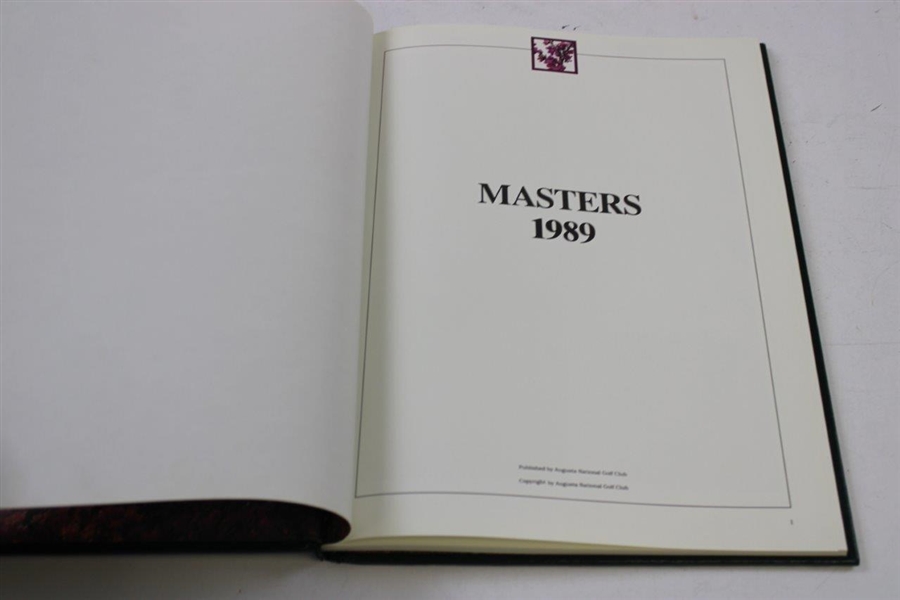 1989 Masters Tournament Annual Book - Nick Faldo Winner