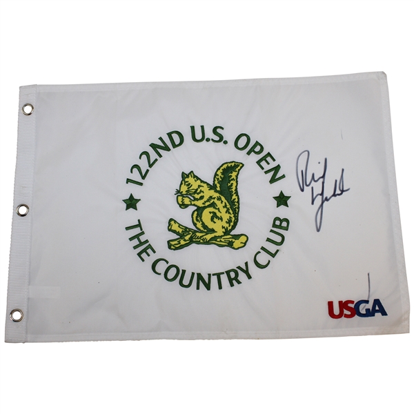 Phil Mickelson Signed 2022 US Open at The Country Club Embroidered Flag JSA ALOA