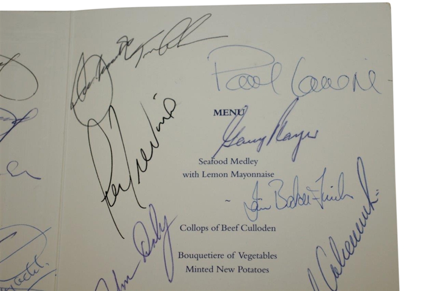 Mark Calcavecchia's 2000 OPEN Champions Dinner Menu Signed by Past Winners JSA ALOA