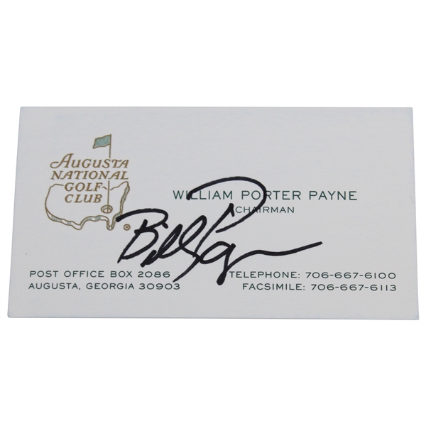 Billy Payne Signed Augusta National Chairman Business Card