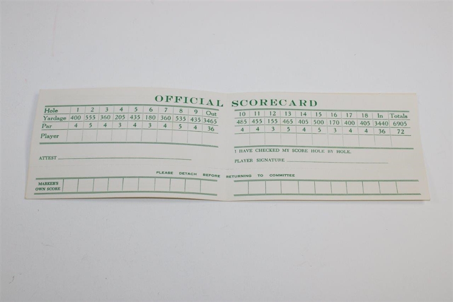 1983 Masters Tournament Official Scorecard- Seve Second Win
