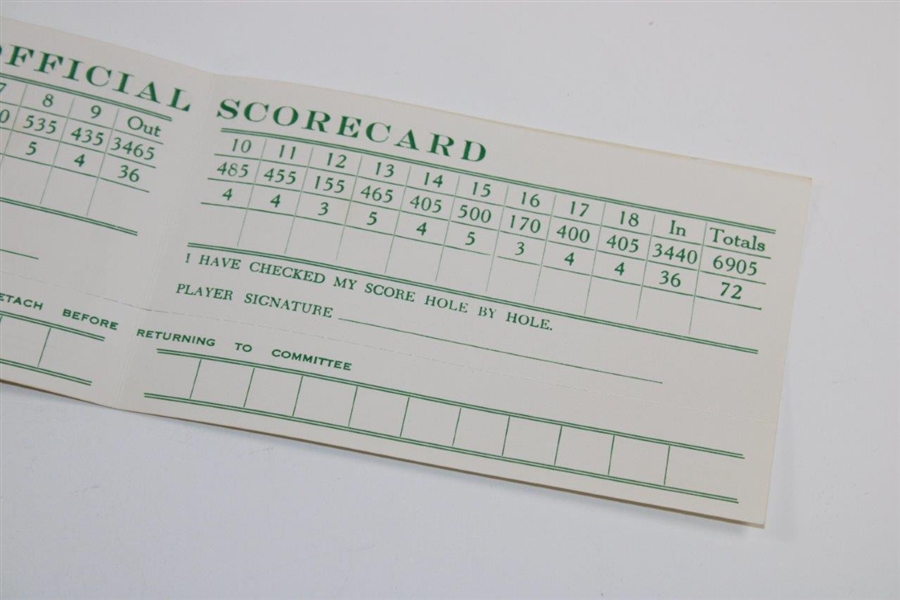 1983 Masters Tournament Official Scorecard- Seve Second Win