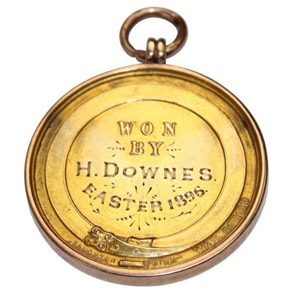 1896 Burnham (Bucks) Golf Club 9k Gold Medal Awarded to H. Downes - Easter Presentation
