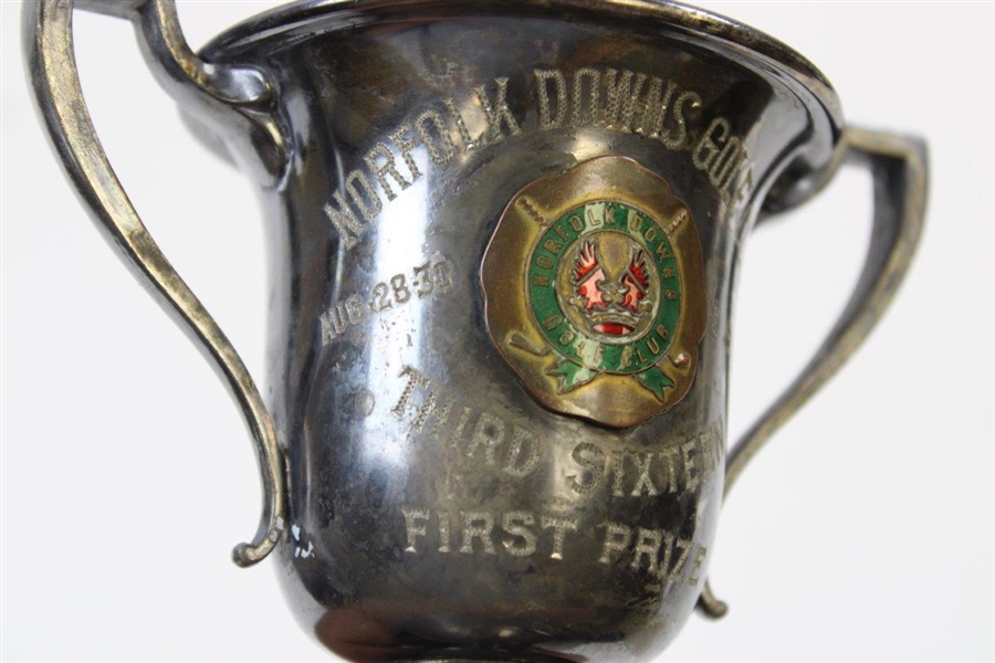 1913 Norfolk Downs Golf Club First Place Trophy - Won by Wright Poindexter