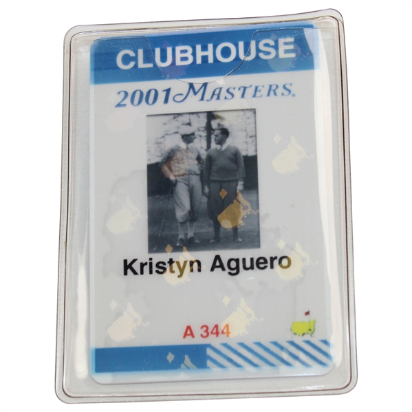 2001 Masters Tournament Clubhouse Badge #A344 - Tiger's 2nd Masters Win
