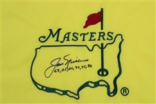 Jack Nicklaus Signed Undated Masters Embroidered Flag With Years Won JSA ALOA