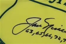 Jack Nicklaus Signed Undated Masters Embroidered Flag With Years Won JSA ALOA