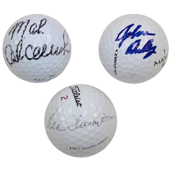 OPEN Champs Peter Thomson, Mark Calcavecchia & John Daly Signed Golf Balls JSA ALOA