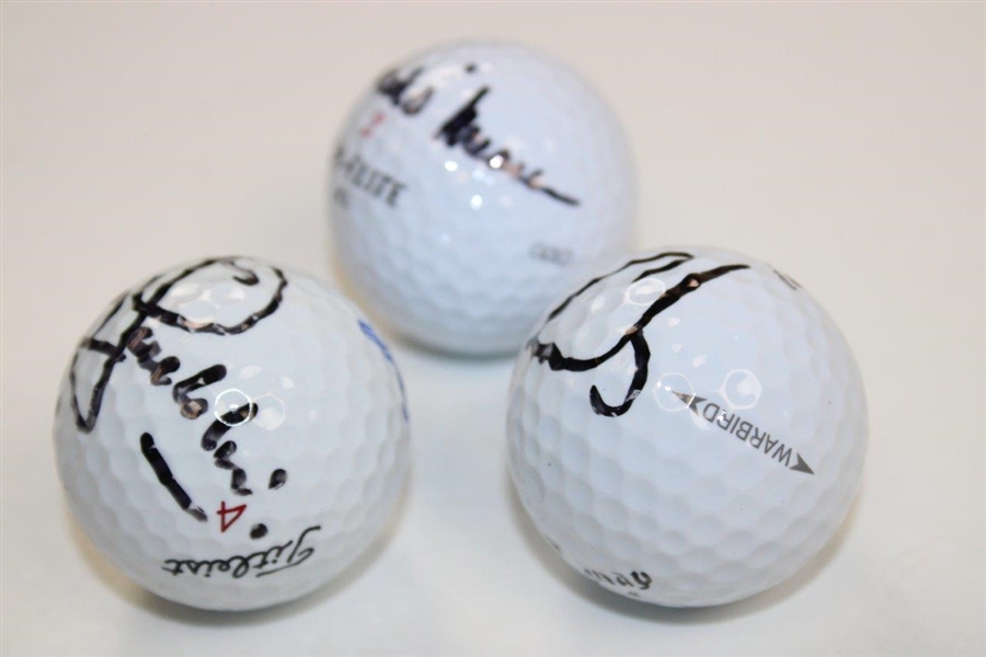 OPEN Champs Tony Jacklin, Mark O'Meara & Ernie Els Signed Golf Balls JSA ALOA