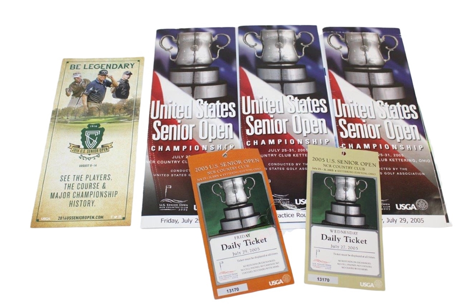 Tom Watson Signed US Senior Open with Tickets/Guides/Hat JSA ALOA