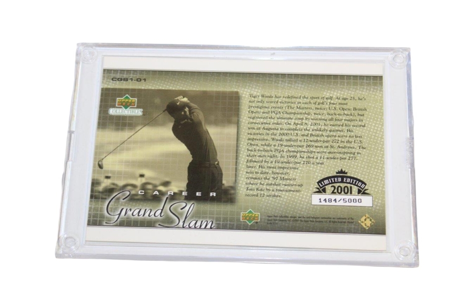 Tiger Woods 2001 Upper Deck Ltd Ed Career Grand Slam Card #1484/5000
