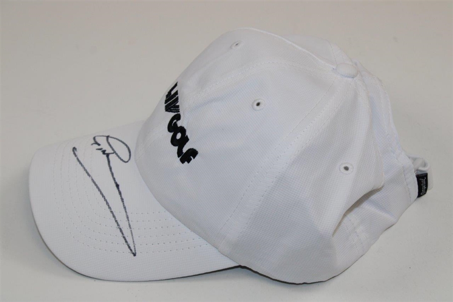 Greg Norman Signed White LIV Golf Hat JSA ALOA