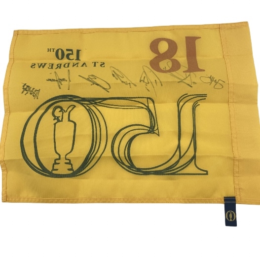 Willet, Finau, Im, And Others Signed 2022 150th Open Championship Flag