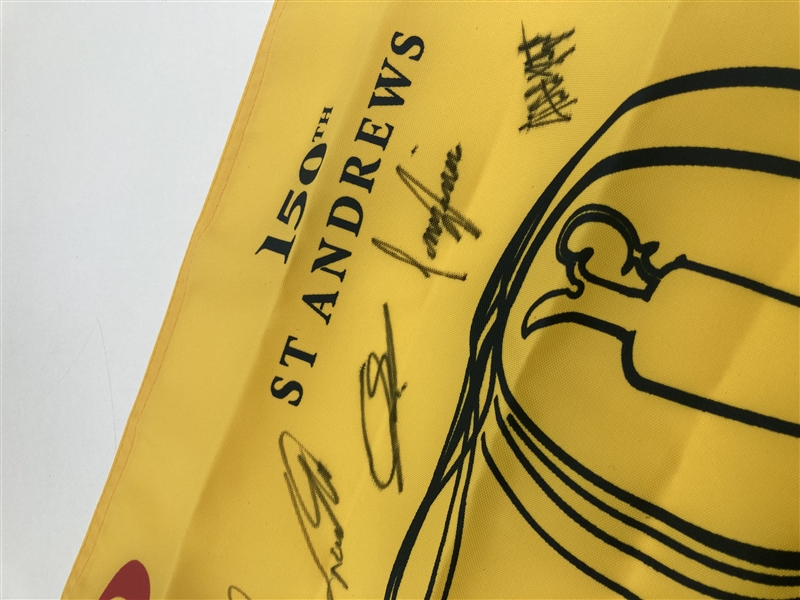 Willet, Finau, Im, And Others Signed 2022 150th Open Championship Flag