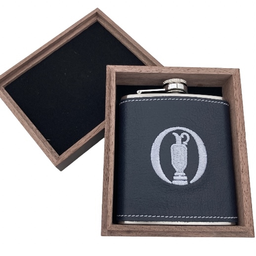 2022 Open Championship at St. Andrews Navy Leather Flask - 150th 