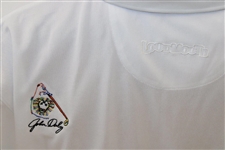 John Daly Signed Personal Match Worn White Golf Shirt with Sponsors JSA ALOA