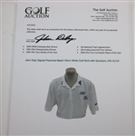 John Daly Signed Personal Match Worn White Golf Shirt with Sponsors JSA ALOA