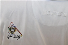 John Daly Signed Personal Match Worn White Golf Shirt with Sponsors JSA ALOA