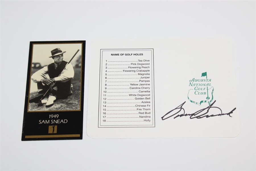 Sam Snead Signed ANGC Scorecard with '1949' Masters Collection Golf Card JSA ALOA