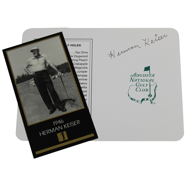 Herman Keiser Signed ANGC Scorecard with '1946' Masters Collection Golf Card JSA ALOA