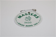 1961 Masters Tournament SERIES Badge #5655 - Gary Player Winner
