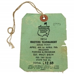 1954 Masters Tournament SERIES Badge #2779 with Original String - Sam Snead Winner