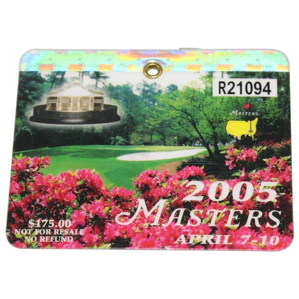 2005 Masters Tournament SERIES Badge #R21094 - Tiger Woods Winner