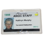 1998 Augusta National Golf Club Masters Staff Tournament HQ Badge - Kathryn Murphy