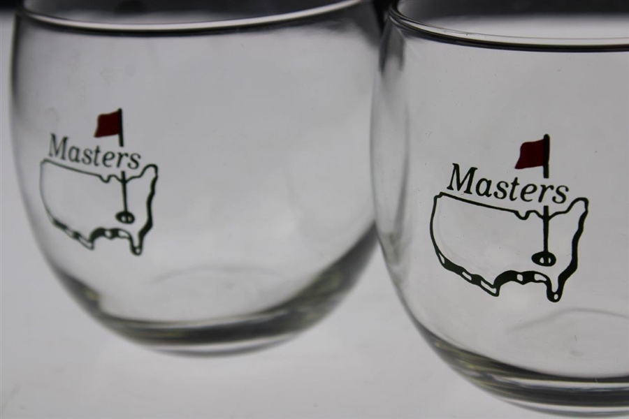 Pair of Undated Masters Tournament Logo Whiskey Glasses